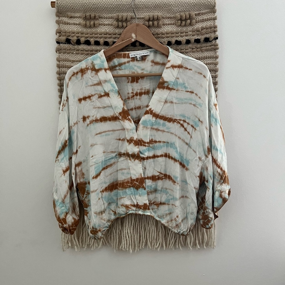 YOUNG FABULOUS & BROKE | Tie Dye Wrap Style Blouse